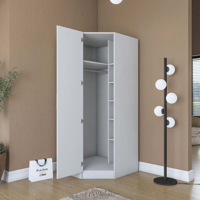 Hanah Home Armario Blanco con Estanterías Hanah Home Armario Blanco con Estanterías
